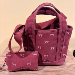 Madden Girl viral bow mini canvas tote